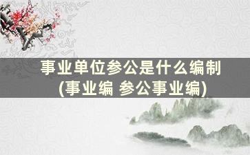 事业单位参公是什么编制(事业编 参公事业编)